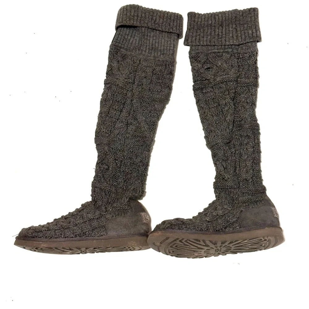 Rare UGG Over The Knee Twisted Knit Boots